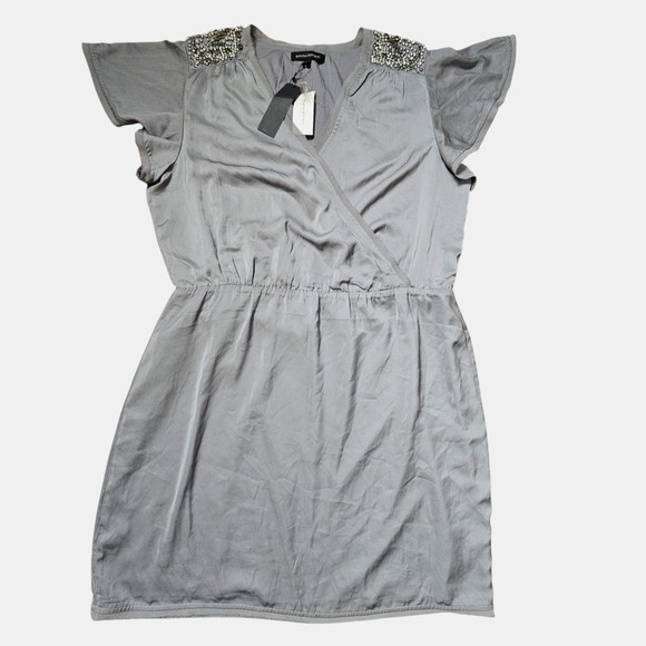 Banana Republic Dresses & Skirts - Banana Republic Rhinestones Embellished Shoulder Faux Wrap Mini Dress XL NWT